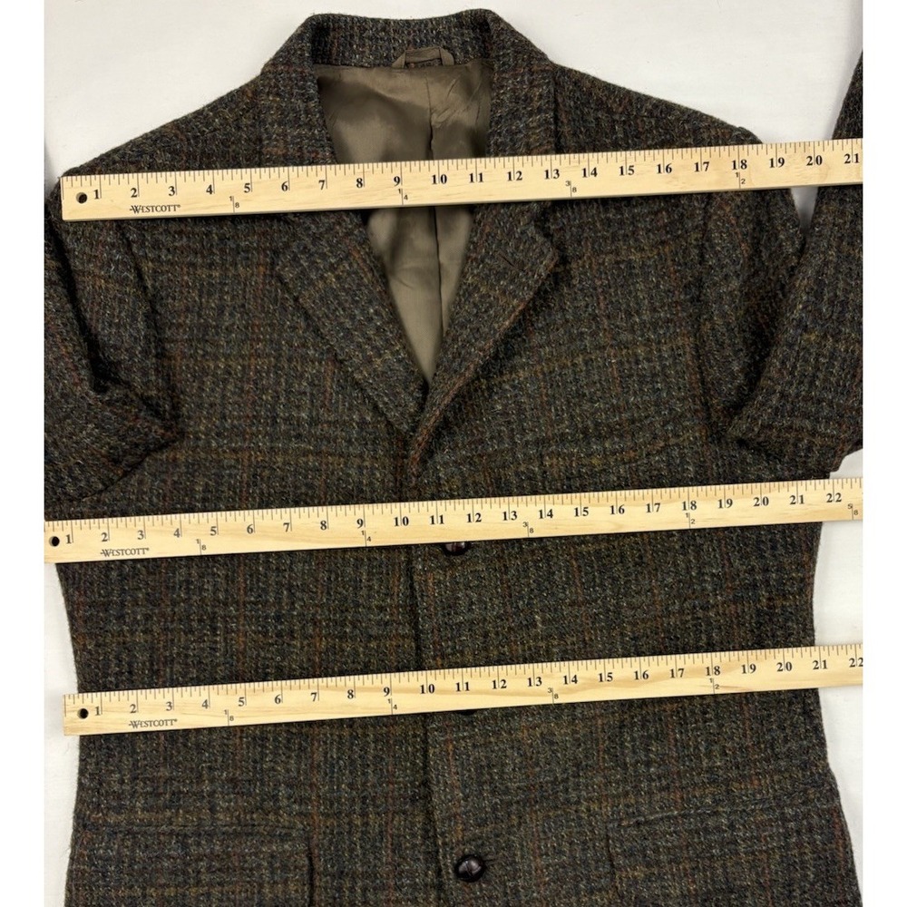 VTG Harris Tweed Dunn & Co Green/Brown/Rust Plaid Sport Coat 42R Great Britain - Picture 10 of 12